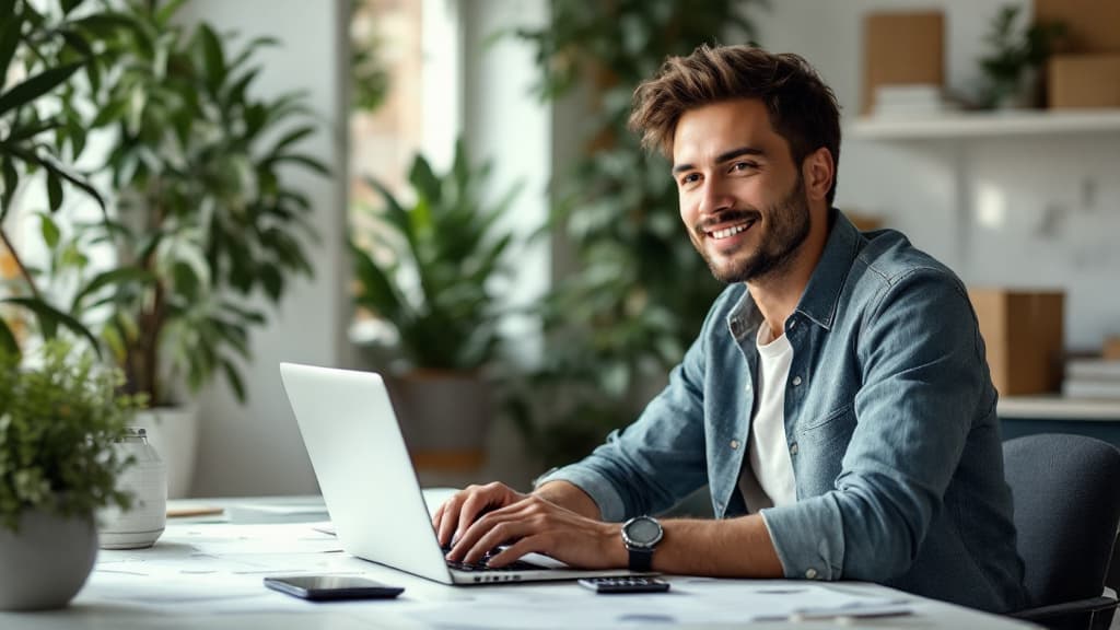 A clean workspace with InvoiceFlow open — invoices organised, payments tracked